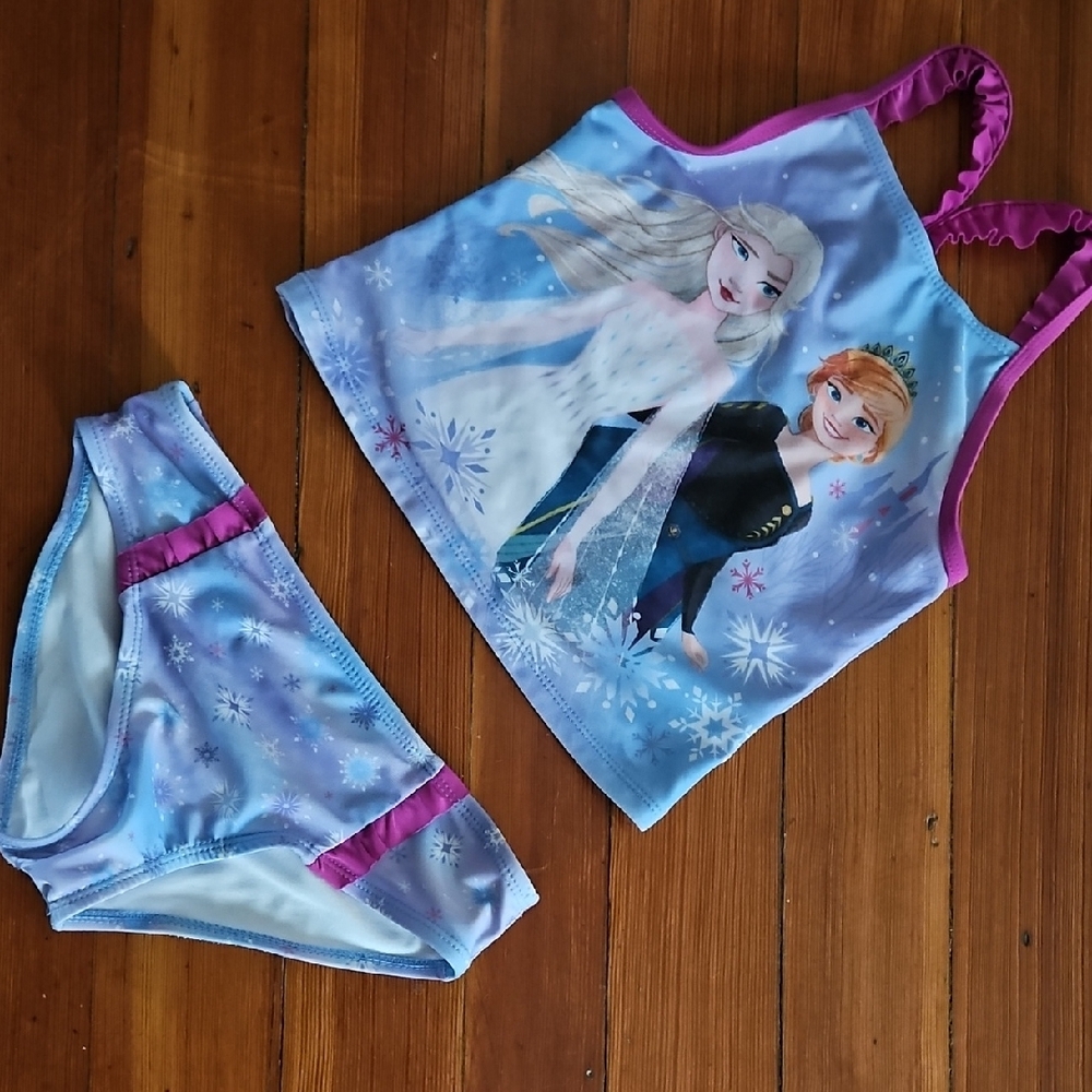 Girls' Frozen Tankini Set with Elsa and Anna